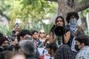 Student protesters used bullhorns and PA systems to get their message heard