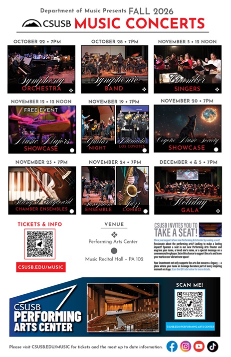 CSUSB Chamber Singers on 2026-11-05 12:00:00